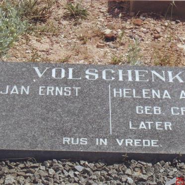 VOLSCHENK Jan Ernst &amp; Helena Aletta ELLIS nee CROUS