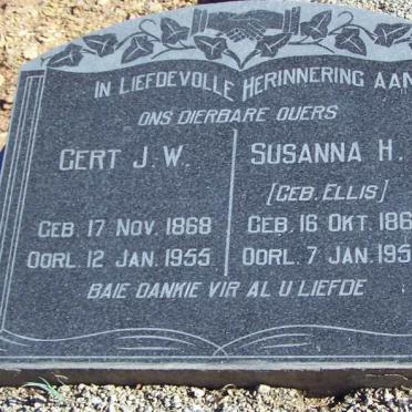 ? Gert J.W. 1868-1955 &amp; Susanna H. ELLIS 1867-1950