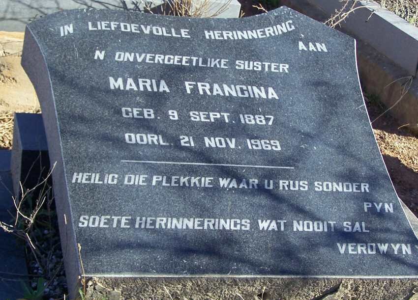 ? Maria Francina 1887-1969