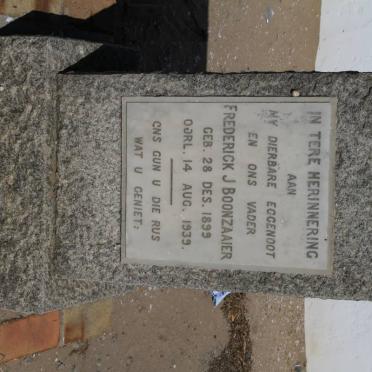 BOONZAAIER Frederick J. 1899-1939