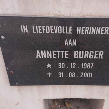 BURGER Annette 1967-2001