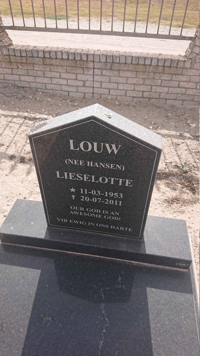 LOUW Lieselotte nee HANSEN 1953-2011