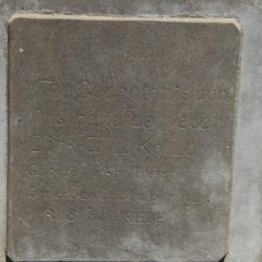 KOTZE Dirk J.L. 1857-1928