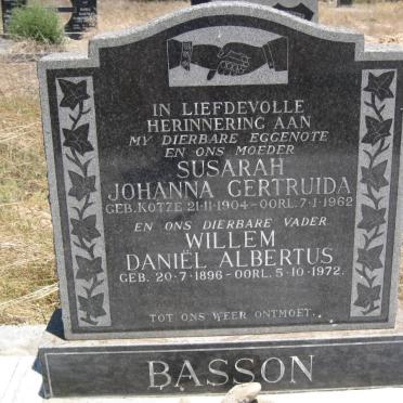 BASSON Daniël Albertus 1896-1972 &amp; Susarah Johanna Gertruida KOTZE 1904-1962
