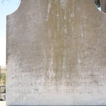 BEER Margaretha Maria Jakoba, de nee VAN ZYL 1855-1891 :: ? 