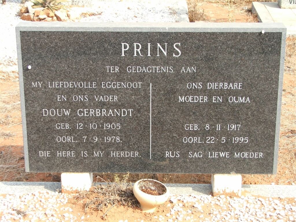 PRINS Douw Gerbrandt 1905-1978 &amp; ? 1917-1995 