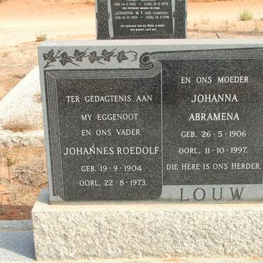 LOUW Johannes Roedolf 1904-1973 &amp; Johanna Abramena 1906-1997