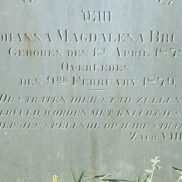 BRUWER Johanna Magdalena 1878-1879