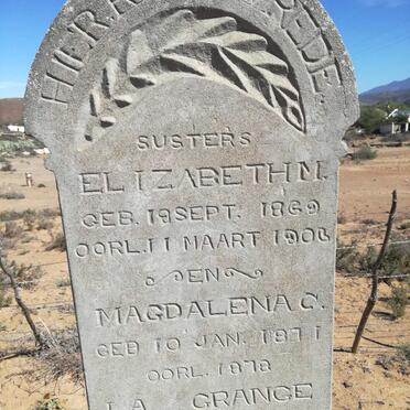 GRANGE Elizabeth M., la 1869-1906 :: LA GRANGE Magdalena C. 1871-1878