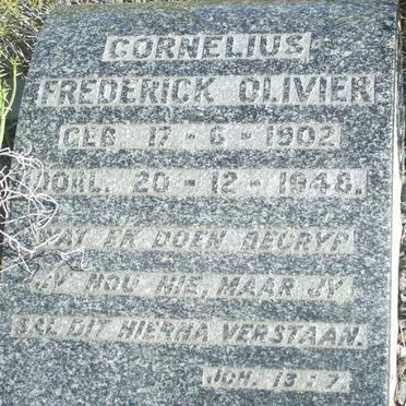 OLIVIER Cornelius Frederick 1902-1948