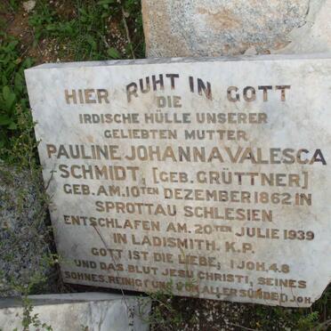 SCHMIDT Pauline Johanna Valesca nee GRÜTTNER 1862-1939