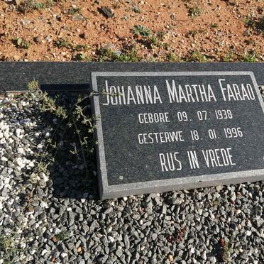 FARAO Johanna Martha 1938-1996