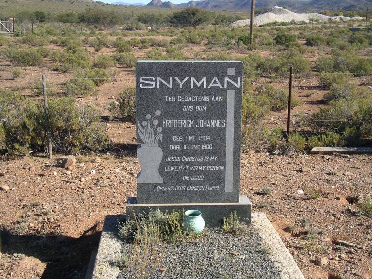 SNYMAN Frederick Johannes 1904-1966
