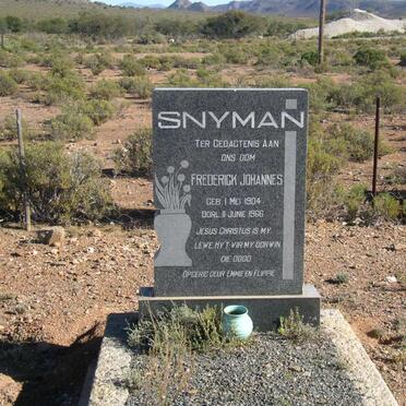 SNYMAN Frederick Johannes 1904-1966