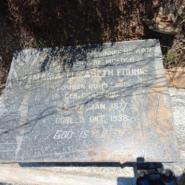 FOURIE Maria Elizabeth formerly DU PLESSIS nee CRAFFORD 1877-1958