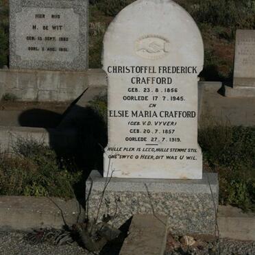 CRAFFORD Christoffel Frederick 1856-1945 &amp; Elsie Maria V.D. VYVER 1857-1919