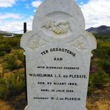 PLESSIS Wilhelmina L.E., du 1893-1935