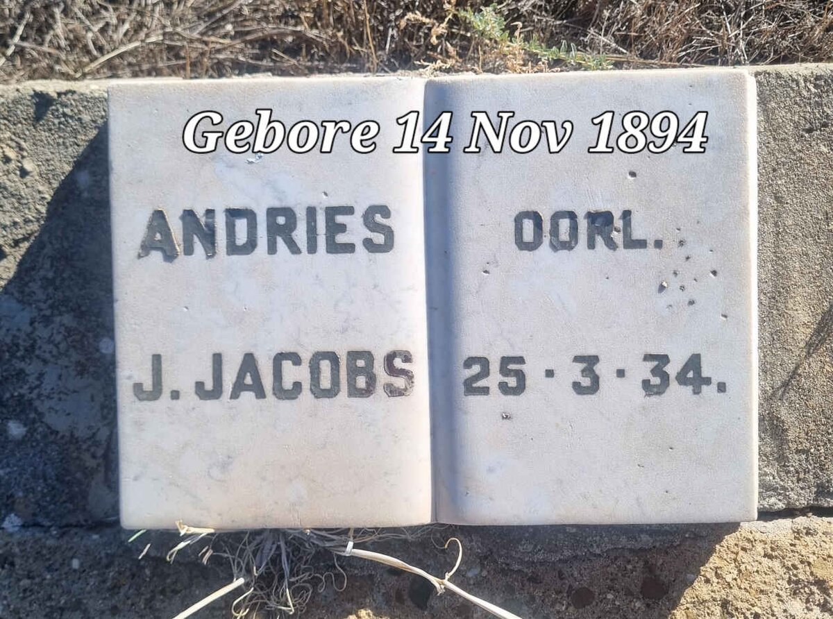 JACOBS Andries 1894-1934