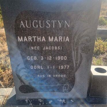 AUGUSTYN Martha Maria nee JACOBS 1900-1977
