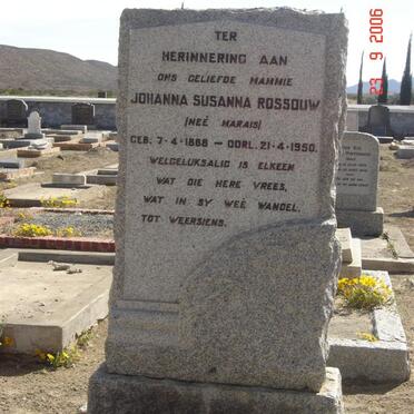 ROSSOUW Johanna Susanna nee MARAIS 1888-1950
