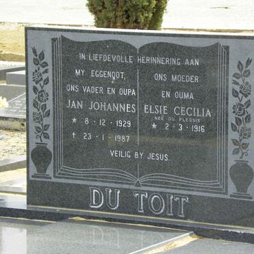 TOIT Jan Johannes, du 1929-1987 &amp; Elsie Cecilia DU PLESSIS 1916-