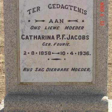 JACOBS Catharina P.F. nee FOURIE 1858-1936