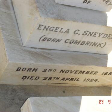SNEYDERS Engela C. nee COMBRINK 1883-1924