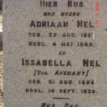 NEL Adriaan 185?-1940 &amp; Issabella AVENANT 1858-1939