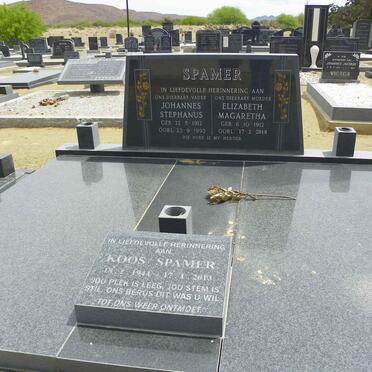 SPAMER Johannes Stephanus 1912-1992 &amp; Elizabeth Magaretha 1912-2018 :: SPAMER Koos 1944-2013