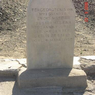 FOURIE Susara Helena Susanna nee VAN DER BERG 1888-1923