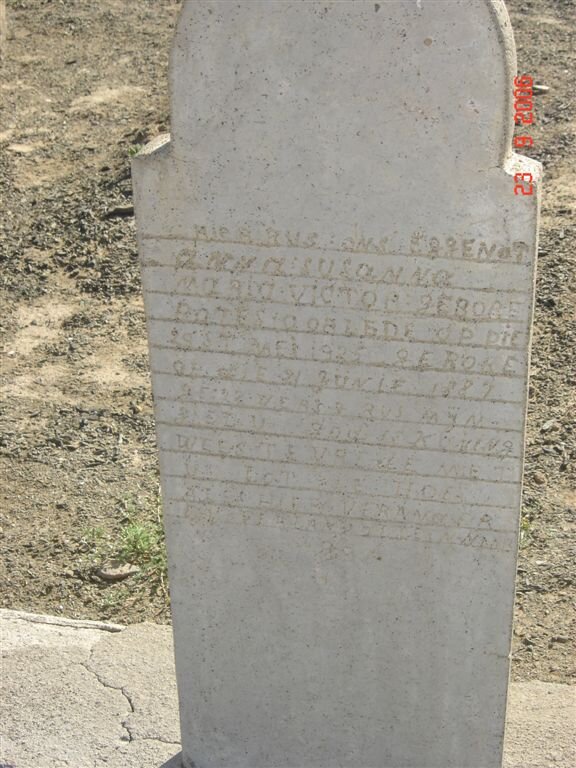 VICTOR Anna Susanna Maria nee BOTES 1887-1925