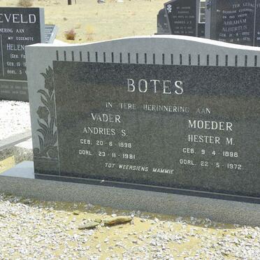 BOTES Andries S. 1898-1981 &amp; Hester M. 1898-1972