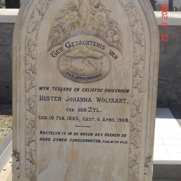WOLFAART Hester Johanna nee VAN ZYL 1853-1908