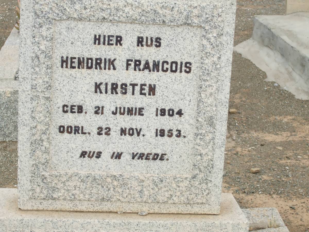 KIRSTEN Hendrik Francois 1904-1953