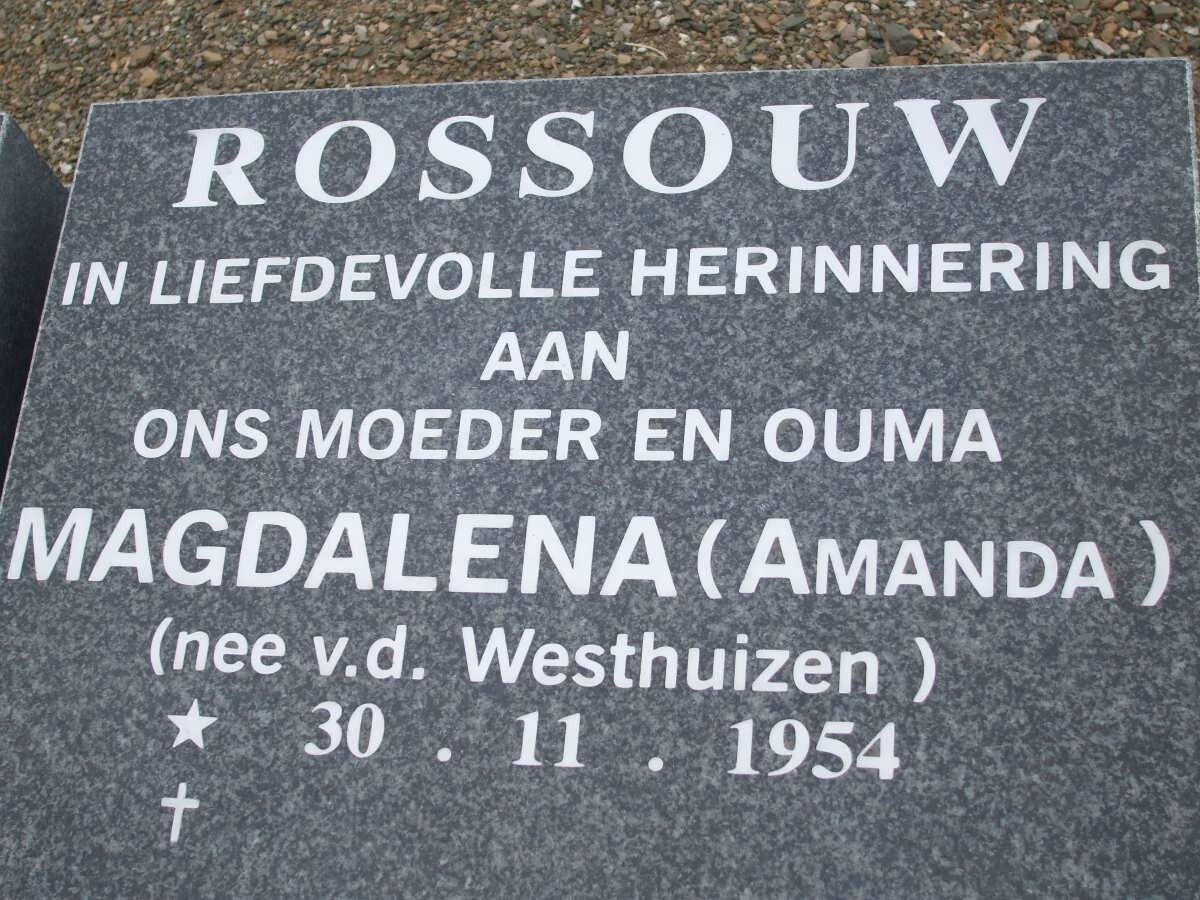 ROSSOUW Magdalena nee V.D. WESTHUIZEN 1954-