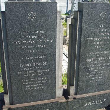 BRAUDE Joseph -1944 &amp; Fanny -1942 