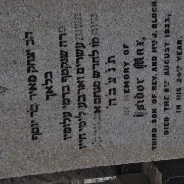 BLOCH Isidor Max -1933