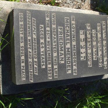 FRIEDMAN Michael Mendel  -1922 