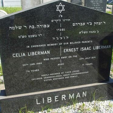 LIBERMAN Ernest Isaac -1971 &amp; Celia -1980 