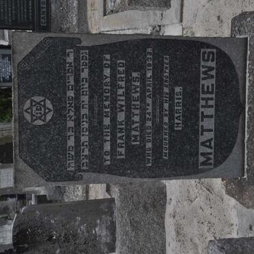 MATTHEWS Frank Wilfred -1932