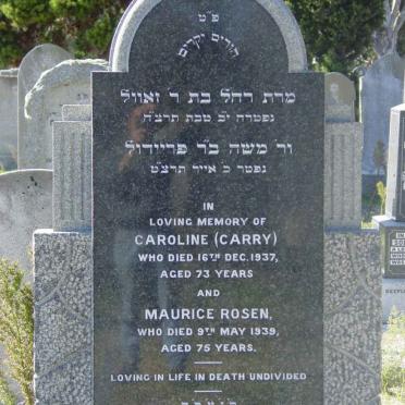 ROSEN Maurice -1939 &amp; Caroline -1937