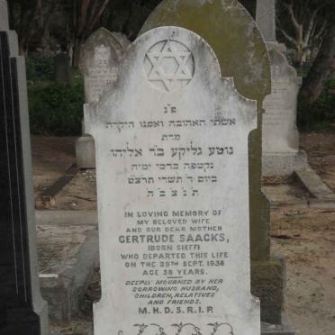 SAACKS Gertrude nee SIEFF -1938