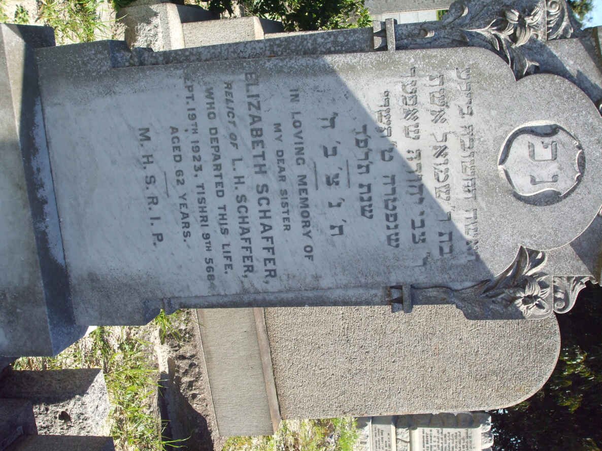 SCHAFFER Elizabeth  -1923 