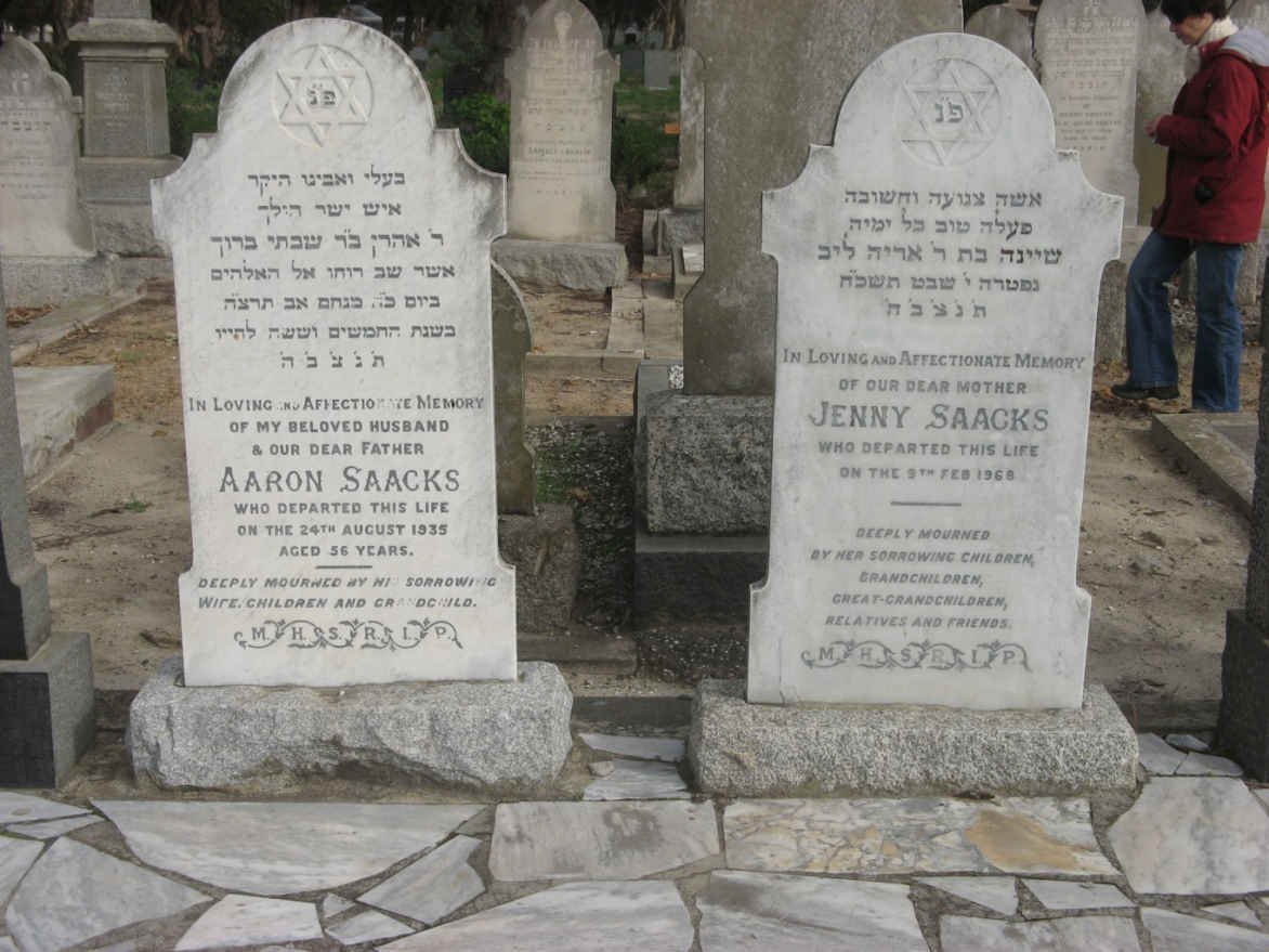 SAACKS Aaron -1935 :: SAACKS Jenny -1968