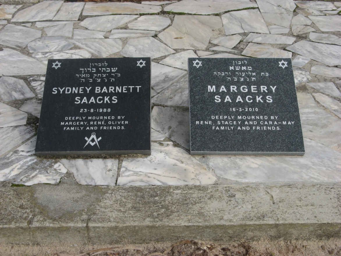 SAACKS Sydney Barnett -1988 :: SAACKS Margery -2010