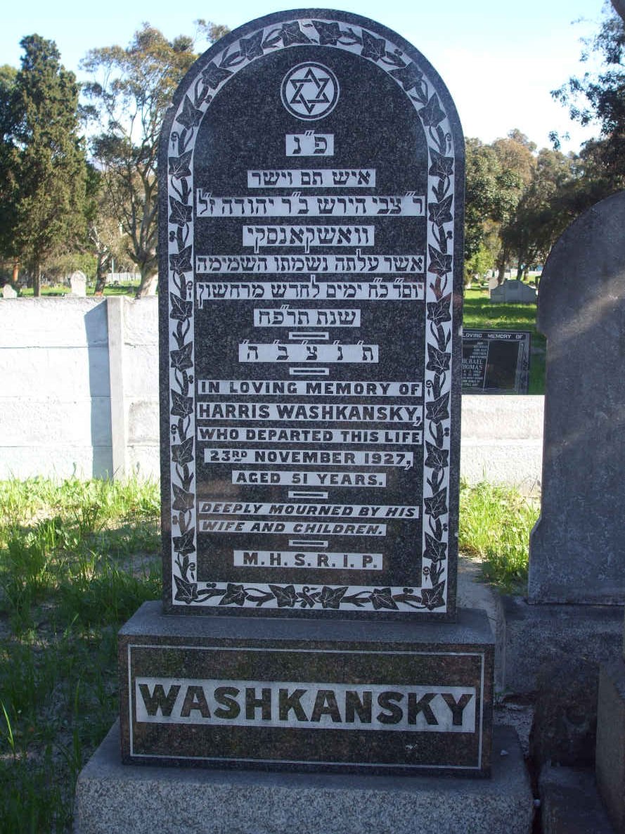 WASHKANSKY Harris  -1927 