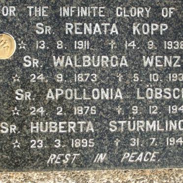 KOPP Renata 1911-1938 :: WENZ Walburga 1873-1939 :: LOBSCH Appolonia 1876-1943 :: STURMLINGER Huberta 1895-1944