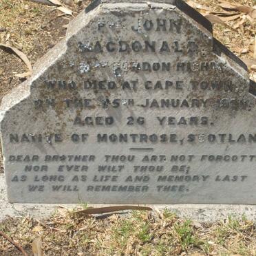 MacDONALD John -1900