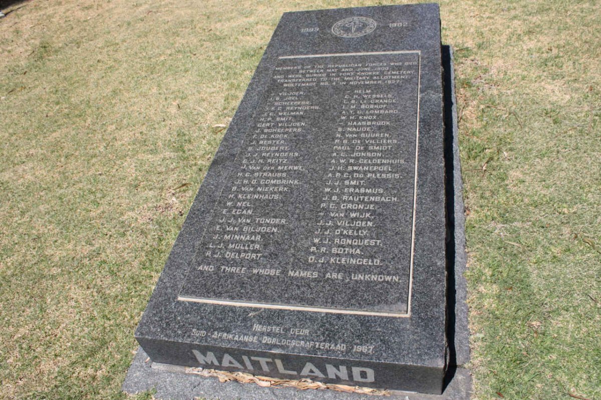 1. Republican Forces who were buried in Fort Knokke Cemetery 1900 &amp; re-interred in 1927