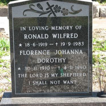 ? Ronald Wilfred 1919-1983 &amp; Florence Johanna Dorothy 1910-1990